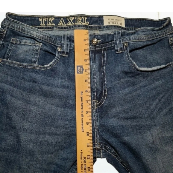 TK Axel Slim Boot Jeans 36x32 Faux Flap Back Pocket Strecth AXM80056 Eaton - Picture 9 of 12
